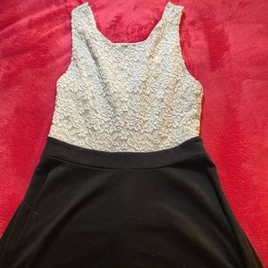 White and black dress